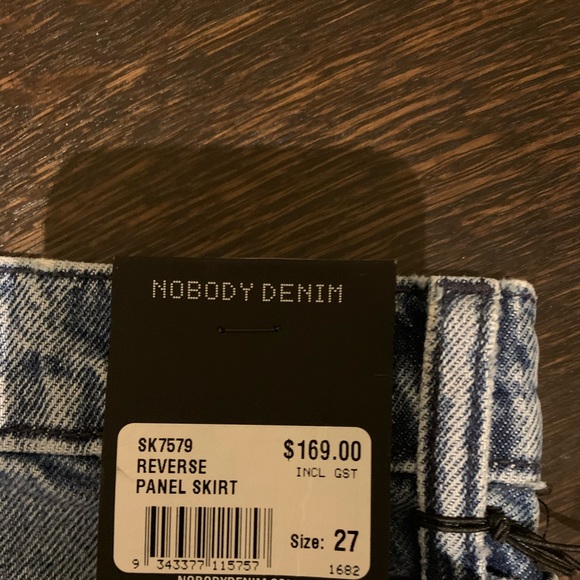 New With Tags Nobody Denim Reverse Panel Skirt - Picture 3 of 6